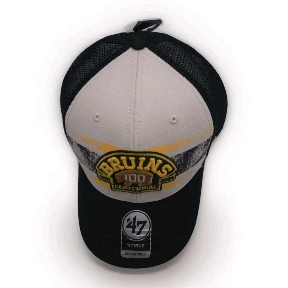 Boston Bruins '47 Centennial‎ Logo Breakout MVP Snapback Hat Cap